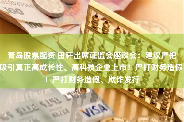 青岛股票配资 田轩出席证监会座谈会：建议严把IPO准入、吸引真正高成长性、高科技企业上市！严打财务造假、欺诈发行